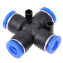 Cross Union Connector Four Way Pneumatic Air tube fittings Tube - Model TPZA