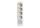 Elios PREMIO 4 Sockets Power Strip – 3 m Cable – Black/White