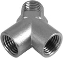 Brass Y-Shaped 3-Way Connector (1 Male × 2 Female Threads) – Gold or Nickel Plated-Model EY