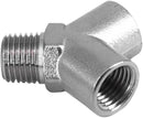 Brass Y-Shaped 3-Way Connector (1 Male × 2 Female Threads) – Gold or Nickel Plated-Model EY