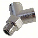 Brass Y-Shaped 3-Way Connector (1 Male × 2 Female Threads) – Gold or Nickel Plated-Model EY