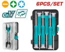 Total tools 6 Pcs precision screwdriver set with plastic handle - THT250PS0601