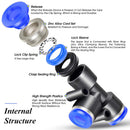 Pneumatic Union Unequal Tee Connector for  Air Tubes – Model TPEW