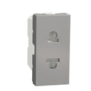 Schneider New Unica Euroamerican Socket outlet with Shutter, 2P, 16A, Aluminum - NU302130