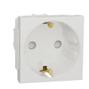Schneider New Unica 2P+E 16A Schuko Socket Outlet with Shutters, Glossy White - NU303718