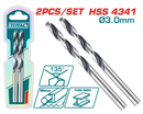 TOTAL TOOLS HSS Drill Bit Set, 3mm, 2 Pcs - TAC1200034