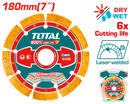 TOTAL TOOLS Laser Welded Diamond Cutting Disc for Concrete, 7", Open Rim - TAC2171801