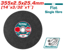 TOTAL TOOLS Abrasive Metal Cutting Disc, 14", 2.5mm, Flat Center - TAC2253551