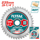 TOTAL TOOLS TCT Saw Blade for Wood, 9.25", 40 Teeth - TAC231625