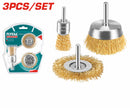 TOTAL TOOLS wire brush set 3 Pcs - TAC310031