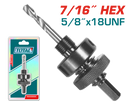 Total tools Arbor for hole saw 7/16" - 32 : 210 mm - TAC4202