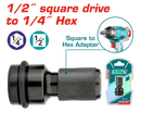 توتال تولز تحويلة (ادابتور)  من مربع 1/2 بوصه الى مسدس 1/4 بوصه - TAC60501 
