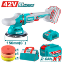 Total tools Cordless polisher 6" , 42V + battery , charger & 3 Pcs sponge pads - TAPLI42151