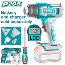 Total Tools 20V Cordless Digital Heat Gun 5.0Ah 30–550°C – without Battery and Charger – TBLI2003