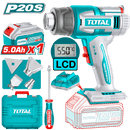 Total Tools 20V Cordless Digital Heat Gun 5.0Ah 30–550°C + Battery and Charger – TBLI20035
