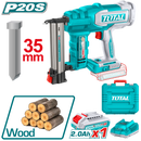 TOTAL TOOLS 20V 2.0Ah Brushless Cordless Brad Nailer, 35mm, + Battery & Charger - TCBNLI2008