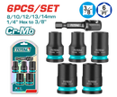 Total tools 6 Pcs 3/8"DR. Impact socket set with  adapter - THKISD38062
