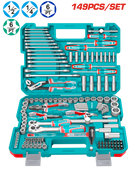 TOTAL TOOLS 149 Pcs Combination Tool Set with Sockets & Wrenches - THKTHP61497