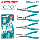 TOTAL TOOLS 4Pcs circlip pliers set 180mm(7") inch-THT114041