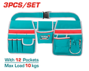 Total tools Tool Belt bag 3 pcs ( 12  pockets) - THT16P20325