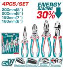 Total tools 4 pcs pliers set 30% Energy saving  - THT2K0488