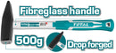 TOTAL TOOLS Machinist Hammer With Fiberglass Handle 500g - THT715006