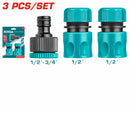 TOTAL TOOLS
 3 pcs Hose quick connectors set 
1/2 "
THWS030301