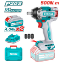 Total Tools Lithium-Ion impact wrench 20V Brushless motor With 2 Pcs 4.0Ah battery pack And 1 Pcs charger-TIWLI2050