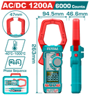 توتال تولز كلامب ميتر 1000 امبير ديجيتال DC/AC   موديل TMT7610002