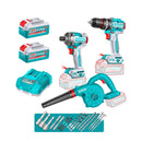 TOTAL TOOLS 20V Cordless 3-in-1 Combo Kit (Impact Drill + Blower + 1/4" Impact driver ) with 2 Batteries and Charger –  TOSLI250883