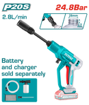 Total tools Cordless pressure washer 20V  24.8 Bar Without Battery And Charger-TPWLI2036