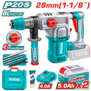 Total Tools 20V 28mm 4.5J Cordless rotary hammer + 2 Battery And Charger -TRHLI202862