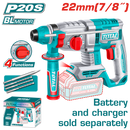 TOTAL TOOLS 20V 4.0Ah Brushless Cordless Rotary Hammer, 22mm, Without Battery & Charger - TRHLI21228