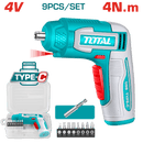 Total Tools 4V Cordless Screwdriver + 8 Pcs Bits – without Charger – TSDLI0458