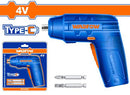WADFOW Cordless screwdriver 4V + 2 Pcs Cr-V bits - WCV4404