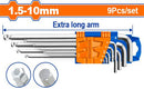 WADFOW Ball point hex key 9 pieces1.5 to 10mm - WHK2292