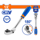 WADFOW 1/2" 180° Flex Head Ratchet Wrench (72-Tooth, 300mm) - WRW4212