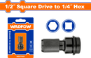 Wadfow 1/2 Square to Hex Adapter 1/4-WSV7K01