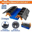 WADFOW 18" Plastic Tool Box with 3 Drawers (460 × 265 × 158mm) - WTB4303