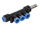 Male adabtor four Way Pneumatic Air tube fittings Tube Model TPKJ