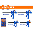 WADFOW 4Pcs quick bar clamp set 4" & 6" Hard plastic body - WCZ4E21