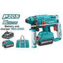 Total Tools 20V Lithium-Ion Cordless Rotary Hammer – SDS Plus – Impact Force 1.5J – Model TRHLI22012